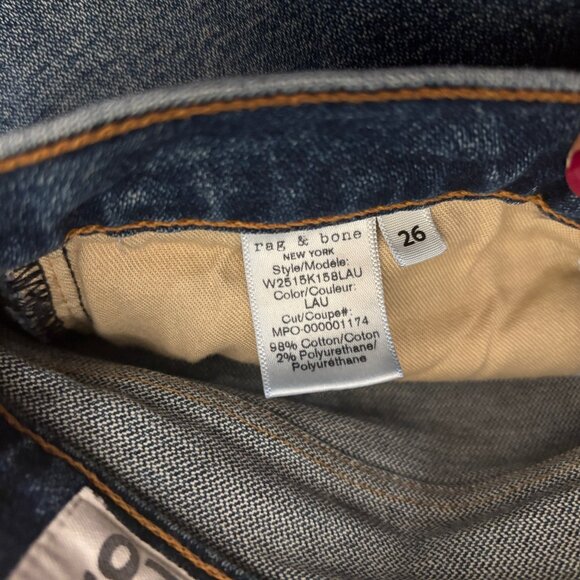 Rag & Bone Women’s Jeans Size 26 Kick Flare Raw Hem Blue - Picture 2 of 16